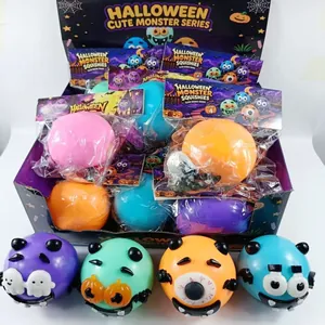 Halloween cute monster squishy toys set, slow-rising TPR decompression stress relief balls