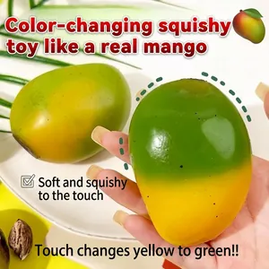 Mango-shaped color-changing stress relief squeeze toy with a soft and realistic texture