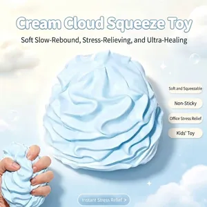 Cute light blue cream cloud squishy toy for stress relief and sensory relaxation play
