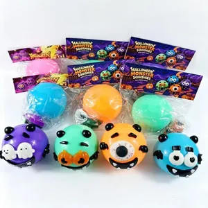Variety of Halloween monster squishy toys in colorful TPR glow-in-the-dark designs