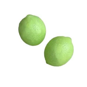 Set of two realistic green lemon squishy toy decompression balls for stress relief