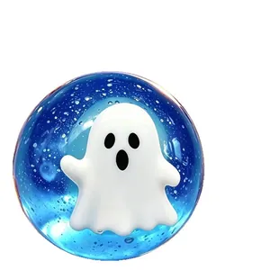 Φωτεινό μπαλάκι φάντασμα Halloween με μαλτόζη για ανακούφιση από το άγχος σε μπλε σφαίρα
