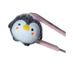 Cute penguin squishy toy with textured fibers for stress relief and sensory play