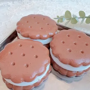 Realistische Simulation Schokolade Sandwich Keks Squishy Stressabbau Fidget Toy TPR Weiches Sensorisches Quetschspielzeug Für Kinder