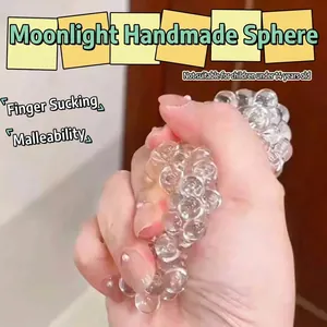 Verformbarer klarer handgemachter Stressball mit Blasenstruktur, weiches Spielzeug