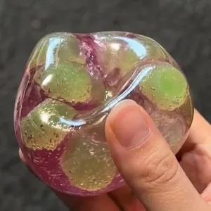 Handmade Kyoho grape-themed stress relief squishy toy with realistic jelly texture