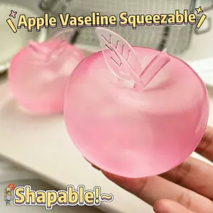 Jouet Squishy Pomme à la Vaseline Modelable TPR Anti-stress Rebond Lent Balle à Presser à l'Huile de Coco pour Adultes Enfants Bureau