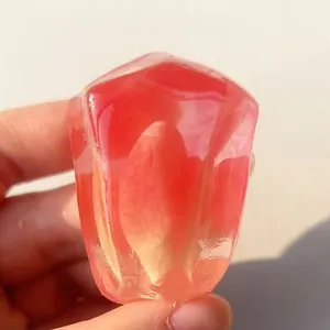 Detailed macro shot of a realistic pomegranate seed squishy toy for stress relief
