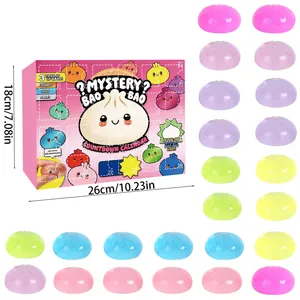Calendrier de l'avent Mystery Bao Bao 24 jours avec divers petits pains spongieux colorés