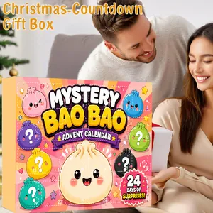 Primo piano della confezione regalo Calendario dell'Avvento Mystery Bao Bao festivo