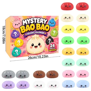 Calendario dell'Avvento Mystery Bao Bao con 24 squishy a forma di raviolo e dimensioni box