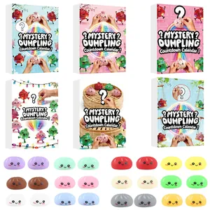 Mystery Dumpling countdown calendar blind box set with 24 colorful kawaii squishy toys