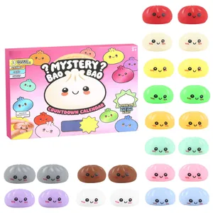 24-day Mystery Bao Bao countdown calendar featuring colorful cute squishy stress toys