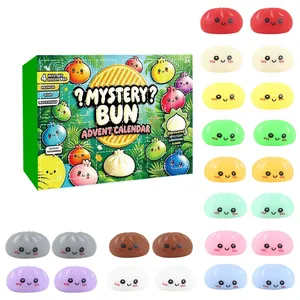 Calendario dell'Avvento misterioso con 24 simpatici giocattoli squishy colorati