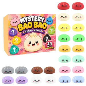 Calendario dell'Avvento Mystery Bao Bao con 24 giocattoli squishy mochi colorati antistress