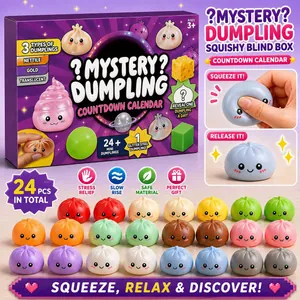 Mystery Dumpling Squishy Calendario dell'Avvento Scatola Conto alla Rovescia Per Bambini Adulti Set Regalo Sorpresa Gomma Morbida Antistress Fidget Toy