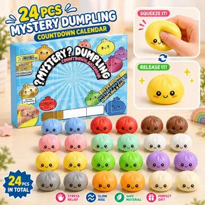 Calendario de Adviento Misterioso Juguete Squishy Dumpling Blind Box Juego de Juguetes Fidget Antiestrés Regalo de Dibujos Animados Para Niños Adultos