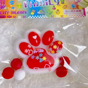 Rote und weiße Weihnachtskatzenpfote Squishy-Spielzeug zum Stressabbau und Spielen
