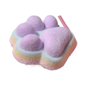 Reusachtige kattenpoot pluche squishy speelgoed in vier kleuren voor rust
