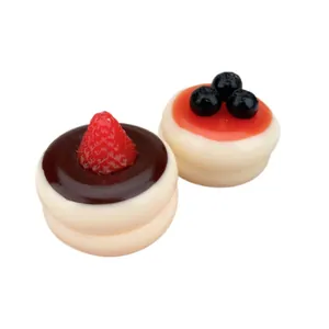 Juguetes squishy realistas de suflé de fresa y arándanos para aliviar el estrés