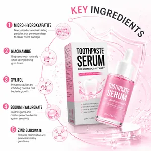 Detailed view of toothpaste serum highlighting key ingredients like Micro-Hydroxyapatite
