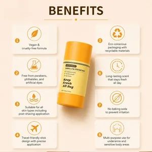 Infographie détaillée montrant les huit avantages du déodorant stick sans aluminium