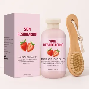 Erdbeer-Hauterneuerungs-Lotion 200ml mit Holzkörperbürste Details