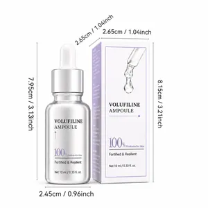 Μια αμπούλα ορού Volufiline 10 ml με σαφείς διαστάσεις σε αγγλική περιγραφή κειμένου