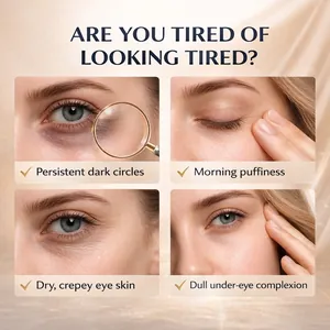 Detailed view of common eye skin concerns like dark circles and puffiness for serum