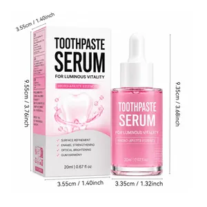 Detailed view of 20ml fluoride-free toothpaste serum with precise product dimensions