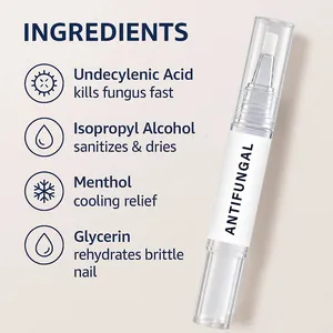 Infographic met ingrediënten van de antischimmel nagelpen zoals undecyleenzuur