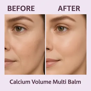 Detaillierter Vorher-Nachher-Vergleich des glättenden Calcium Volume Multi Balms