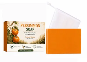 Pain de savon au kaki de 100g parfum Orchard Woods, sans sulfate avec filet moussant