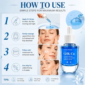 Step by step guide on how to use copper peptide complex advanced firming serum for face.