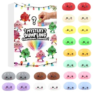 Mystery dumpling squishy advent calendar with 24 cute colorful fidget toys
