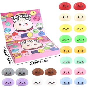 24-day countdown mystery bao squishy toys calendar set with colorful buns
