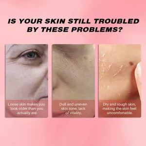 Detail view showing common skin concerns like loose, dull, and dry skin texture.