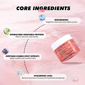 Detail showing collagen niacinamide jelly cream ingredients and their skin benefits