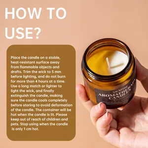 Instructions d'utilisation détaillées en anglais pour bougie parfumée rose santal