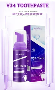 Mousse blanqueador de dientes púrpura V34 profesional para la eliminación de manchas