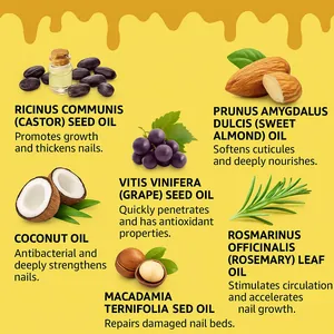Detailed overview of natural organic ingredients in nail growth and repair treatment oil