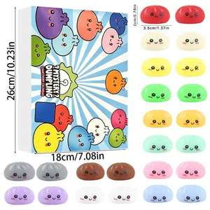 Mystery dumpling countdown calendar blind box with 24 colorful squishy fidget toys