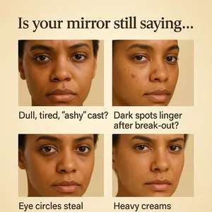 Detailed comparison of skin concerns including dark spots and circles for Vitamin C Serum