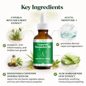 Detail of Cyperus Rotundus Oil key ingredients for hair removal and skin repair