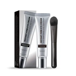 Instant firm eye cream 20ml set featuring an applicator brush and silver packaging box