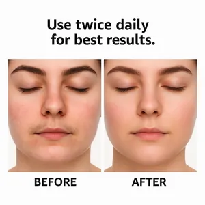 Résultats de réduction des poils du visage avant et après l'huile de Cyperus Rotundus.