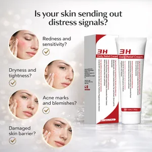 3H Daily Relief Cream 50ml showing skin benefits and product packaging