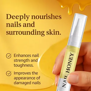 Macro view of Organic Nail Honey oil pen for deeply nourishing nails and cuticles.