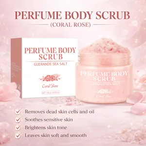 Gommage Corporel Naturel au Sel de Mer Parfum Rose Corail Exfoliant Nettoyage en Profondeur Éclaircissant Soins de la Peau Homme Femme