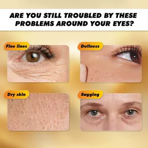 Detail of 5D peptide eye cream targeting eye fine lines, dullness, and sagging skin area.